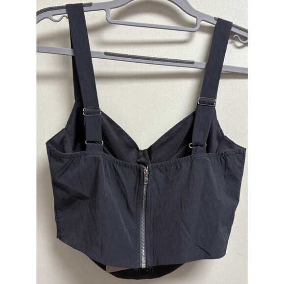 Pitaya Joelle Charcoal Corset Top Size M NWT Stretch Polin Zip Back Structured - Picture 2 of 4